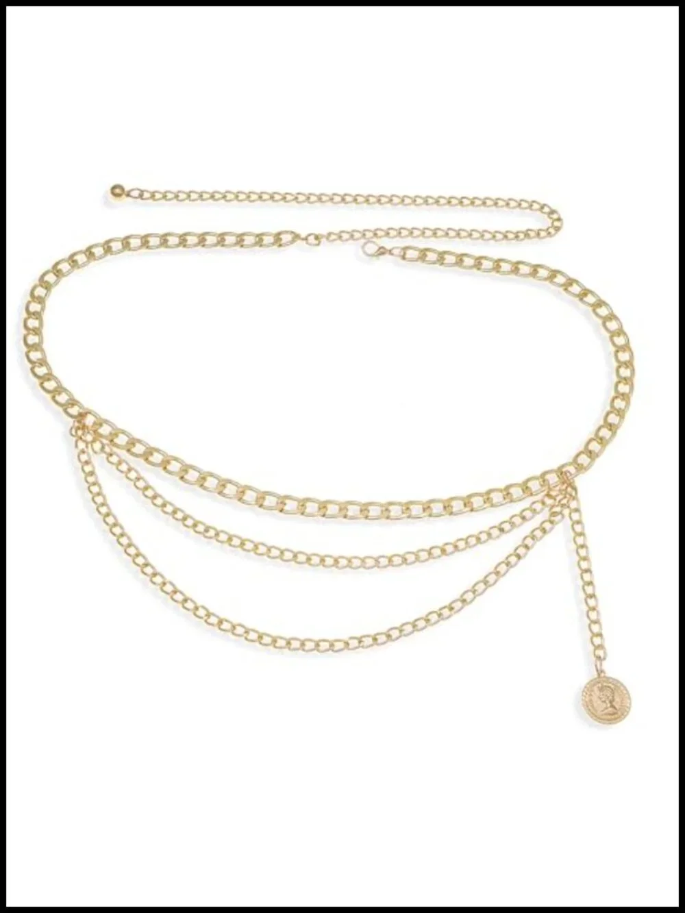Multilayer Waist Chain Metal Belt for Dresses Jeans